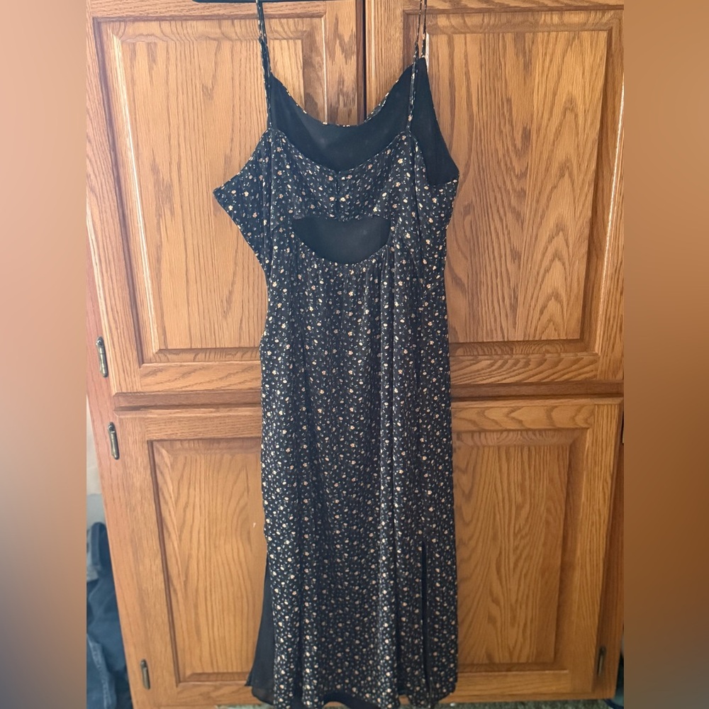 American Eagle Outfitters Black Floral Midi Dress